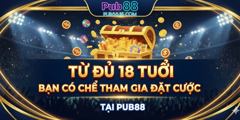 Từ 18 tuổi, bạn có thể tham gia đặt cược tại Pub 88